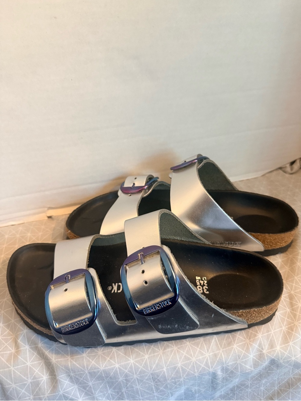 Birkenstock Arizona Big Buckle Natural Leather Metallic